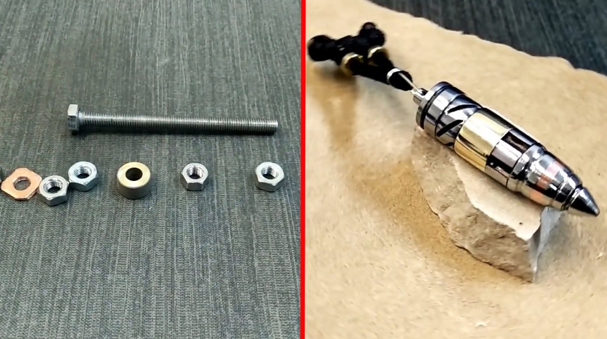 Как из обычных гаек сделать очень крутой брелок без токарного станка