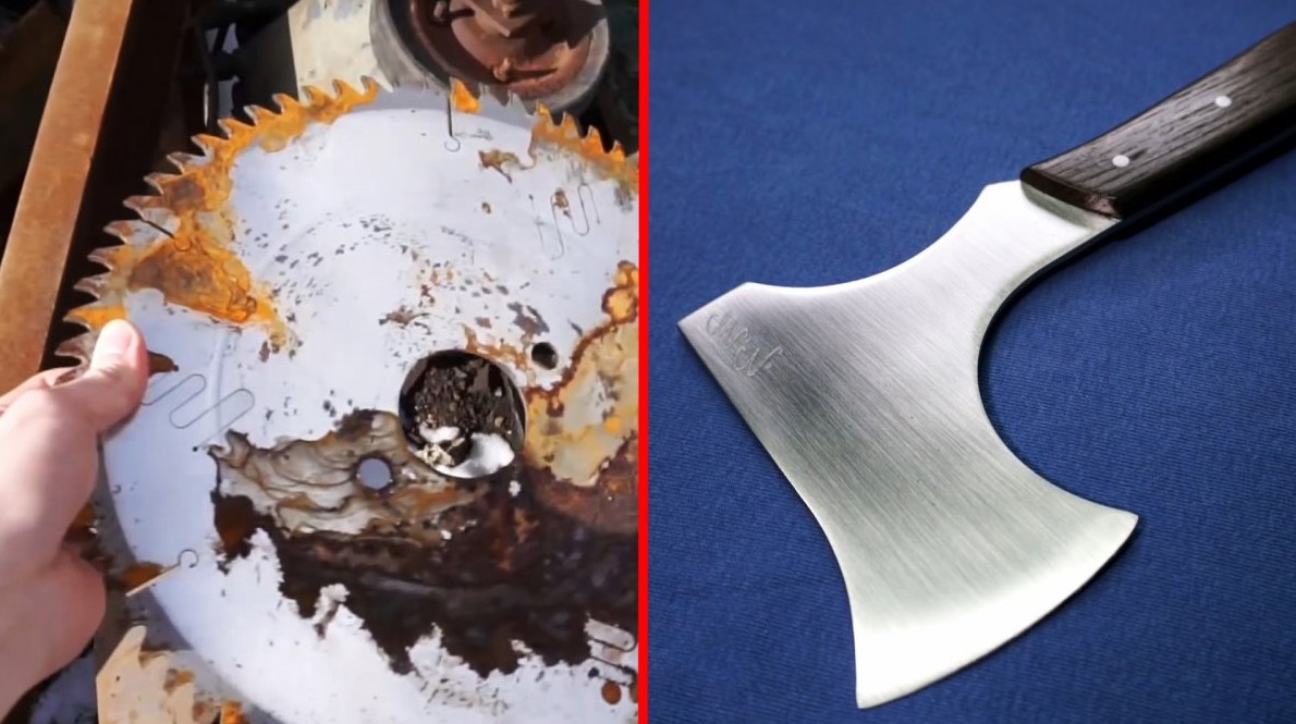 Как из старого диска сделать легкий походный топорик без ковки и термообработки