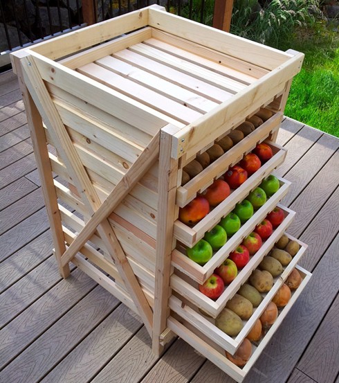 Удобное хранение овощей и фруктов - «Сделай сам из дерева»
