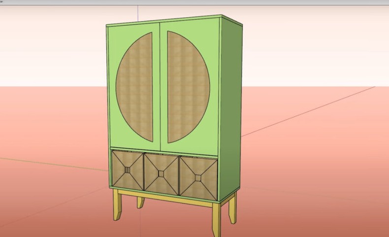 Дизайнерский шкаф своими руками из фанеры и ротангового полотна - «Мебель»